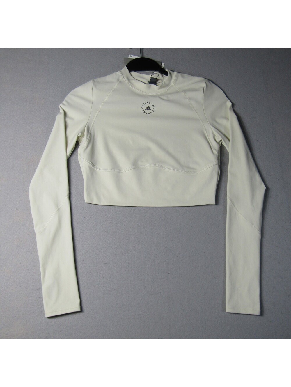 NWT Adidas Stella McCartney Long Sleeve Crop Top Woman's M Almond Milk